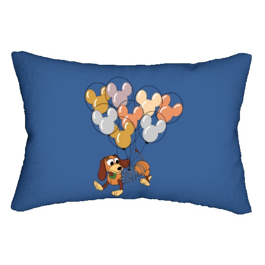 Disney Slinky Dog With Mickey Balloon Lumbar Pillows, Toy Story Slinky Dog Lumbar Pillows,  Disneyland Holiday Vacation Trip Family Lumbar Pillows