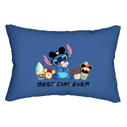 Disney Stitch Best Day Ever, Disney Snacks Lumbar Pillows, Stitch Snacks Lumbar Pillows