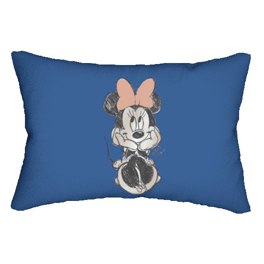 Disney Minnie Mouse Classic Sketch Cute Vintage Portrait Lumbar Pillows, Mickey And Friends Lumbar Pillows, WDW Magic Kingdom Disneyland Family Vacation Gift