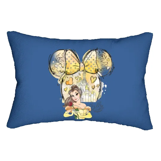 Disney Princess Lumbar Pillows, Watercolor Princess Lumbar Pillows, Belle Princess Lumbar Pillows