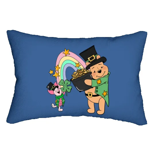 Pooh Bear St Patricks Day Lumbar Pillows, Disney St Patricks Day Lumbar Pillows, Magic St Patricks Day