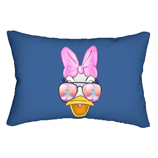 Daisy Duck Watercolor Castle Aviator Lumbar Pillows| Disney Lumbar Pillows