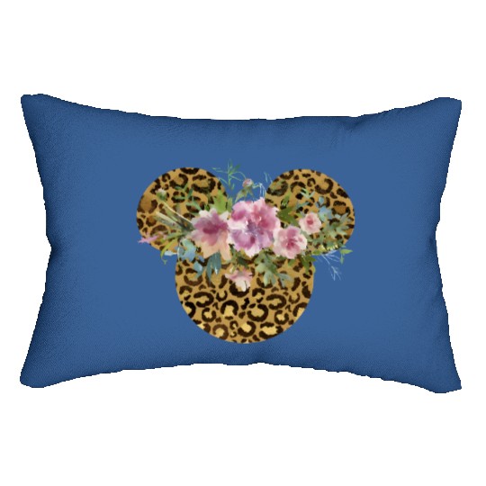 minnie leopard flower Lumbar Pillows, disney Lumbar Pillows, leopard disney Lumbar Pillows
