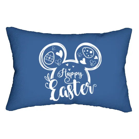 Happy Easter Lumbar Pillows, Mickey Head Lumbar Pillows, Easter Disney Lumbar Pillows, Disney Trip Lumbar Pillows, Easter Disneyland Vacation Lumbar Pillows, Easter Bunny Lumbar Pillows, Disney