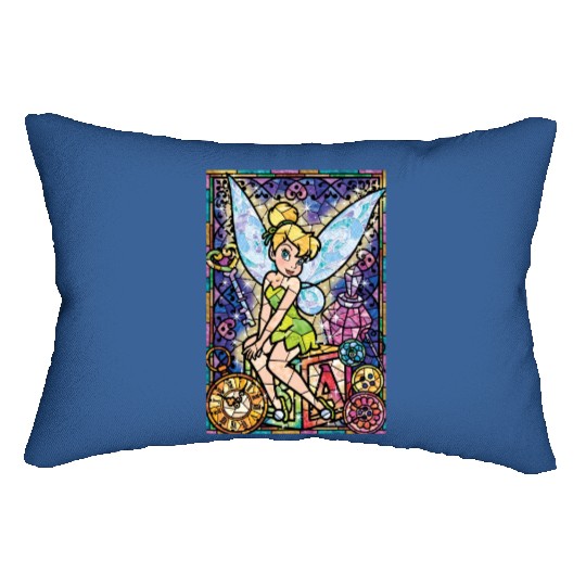 Tinker Bell stained Glass Lumbar Pillows, Disney Tinker Bell Lumbar Pillows, Family Vacation Disney Lumbar Pillows