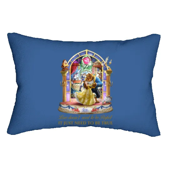 Disney Beauty and The Beast Stained Glass Rose Lumbar Pillows, Belle Princess Lumbar Pillows