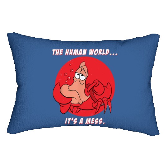 The Human World It's A Mess The Little Mermaid Sebastian Lumbar Pillows, Disney Sebastian Lumbar Pillows