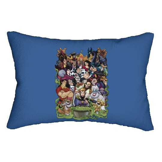 Disney Villains Group Collage Gaston Ursula Maleficent Lumbar Pillows