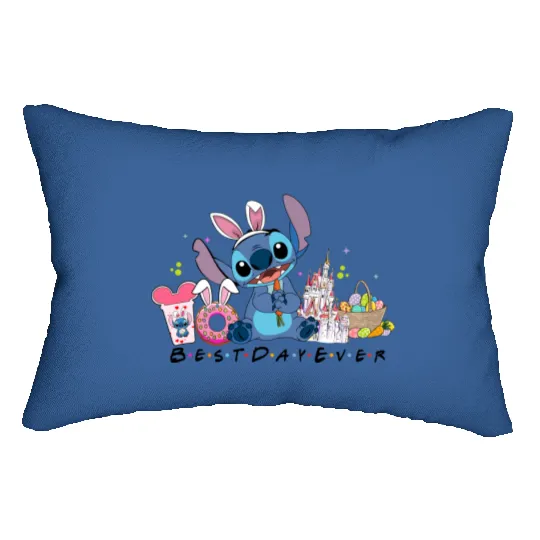 Disney Easter Lumbar Pillows,  Stitch Easter, Disney Bunny, Disney Kids Lumbar Pillows