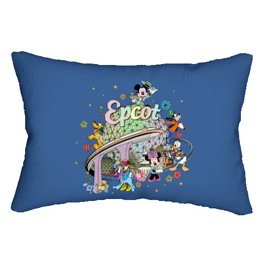 Disney Epcot Lumbar Pillows, Vintage Epcot 1982 Lumbar Pillows, Vintage Disney Lumbar Pillows