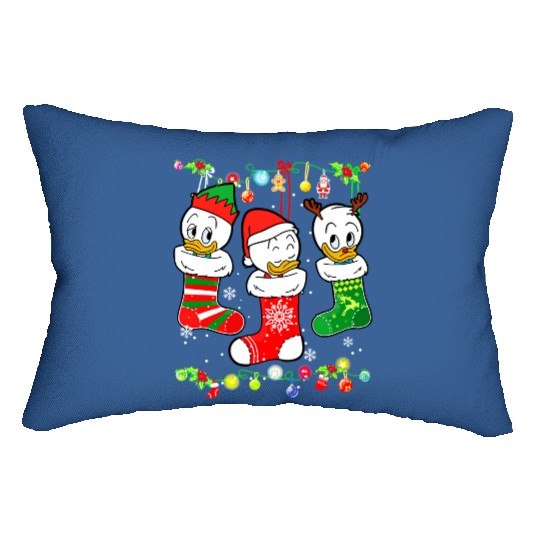 Disney DuckTales Huey, Louie, Dewey Christmas Socks Lights Lumbar Pillows