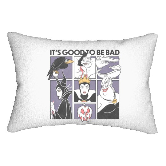 Disney Villains Group Grid It's Good To Be Bad Lumbar Pillows, Villain Group Lumbar Pillows, Disneyland Villain Lumbar Pillows
