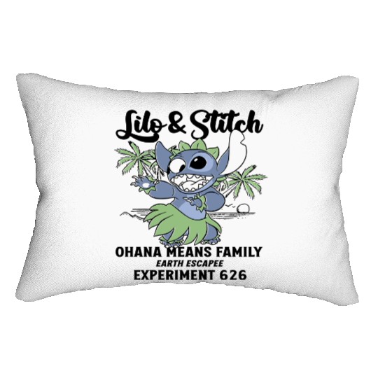 Disney Lilo Stitch Aloha Hawaii Lumbar Pillows, Ohana Means Family Lumbar Pillows