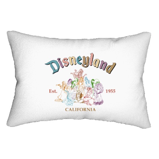 Disneyland Princess Lumbar Pillows, Vintage Disney Princess EST 1955