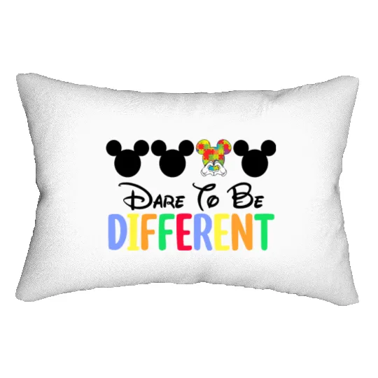 Autism Minnie Mouse Lumbar Pillows, Disney Autism Mom Lumbar Pillows, Mommy And Me Autism Awareness