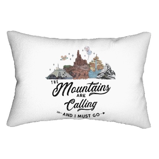 The Mountains Are Calling Lumbar Pillows | Disney Rides: Space, Thunder, Splash, Everest