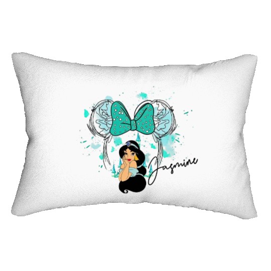 Princess Jasmine, Jasmine Lumbar Pillows, Watercolor Disney Castle Lumbar Pillows