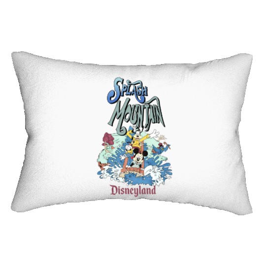 Retro Splash Mountain Lumbar Pillows, Mickey and Friends Lumbar Pillows, Disneyland Water Ride Lumbar Pillows