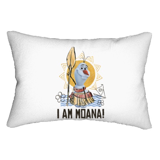 Funny Disney Olaf Presents Moana Lumbar Pillows, I Am Moana Bella Canvas Lumbar Pillows, Disney Vation Lumbar Pillows