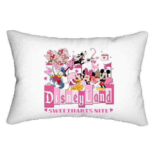 Disneyland Sweethearts Nite Lumbar Pillows, Mickey and Friends Valentine's Day Lumbar Pillows