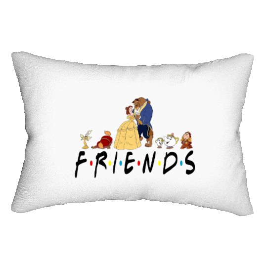 Beauty and the Beast Friends Lumbar Pillows, Funny Disney Lumbar Pillows, Funny Friends