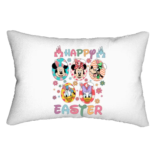 Happy Easter Day Lumbar Pillows, Mickey Easter Egg Lumbar Pillows, Mickey and Friends Disney Easter