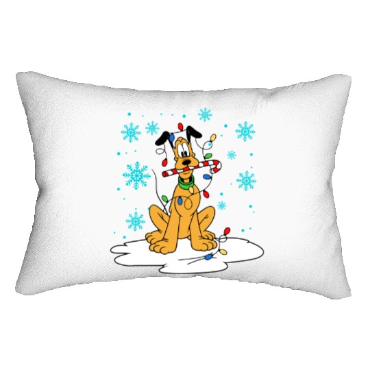 Disney Christmas Lumbar Pillows, Pluto Christmas Lumbar Pillows, Disney Pluto Lumbar Pillows