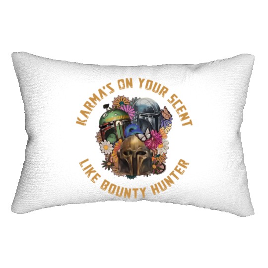 Mandalorian Floral Lumbar Pillows, Karma's On Your Scent Like A Bounty Hunter Lumbar Pillows, Disney  Lumbar Pillows