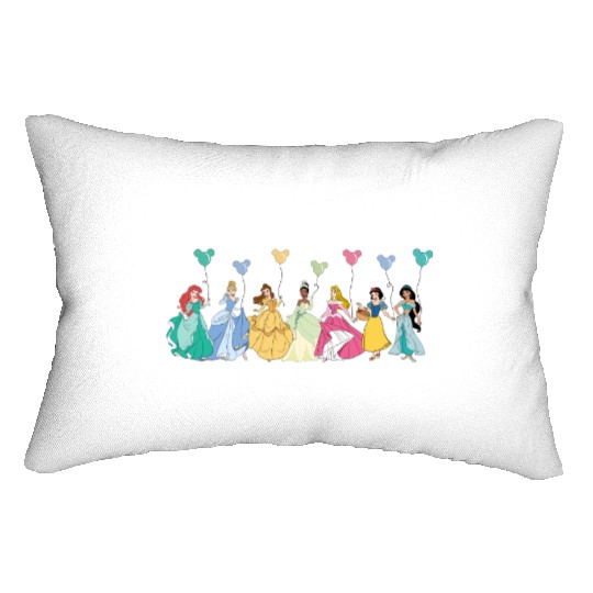 Retro Disney Princess Lumbar Pillows, Disney Balloon Lumbar Pillows, Disney Vacation Lumbar Pillows