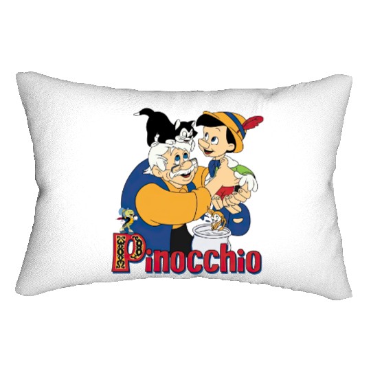 Pinocchio And Geppetto Lumbar Pillows / Retro 90s Disney Lumbar Pillows