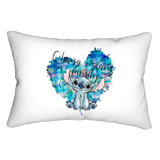Disney Stitch Lumbar Pillows,Ohana Means Family Lumbar Pillows, Disney Vacation Lumbar Pillows