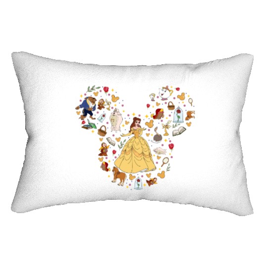 Princess Belle Lumbar Pillows, Mickey Ear Lumbar Pillows, Disney Trip Lumbar Pillows
