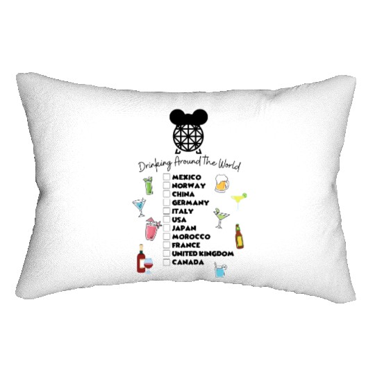 Drinking Around the World Lumbar Pillows, Disney Drinking Team, Beer Lumbar Pillows