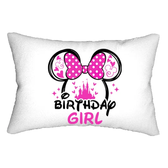 Birthday Girl Lumbar Pillows, Disney Birthday Girl, Minnie Mouse Lumbar Pillows, Birthday Girl Gift, Disney birthday party