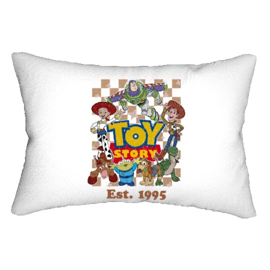 BM Disney Toy Story Est 1995  Lumbar Pillows, Disney Toy Story Characters Group Lumbar Pillows, Toy Story Birthday Lumbar Pillows