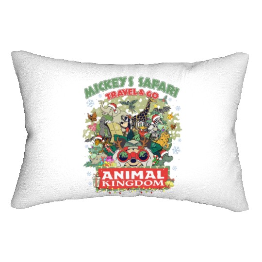 Disney Animal Kingdom Christmas Lumbar Pillows, Mickey & friends Safari mode Lumbar Pillows, Disney Park Lumbar Pillows, Disneyland Christmas Lumbar Pillows