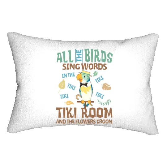 Vintage Tiki Room Lumbar Pillows, Disneyland Family Lumbar Pillows, Enchanted Tiki Room Lumbar Pillows