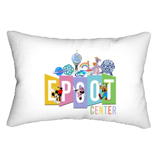Disney Epcot Lumbar Pillows, Epcot Center Lumbar Pillows, Disney Epcot Vintage Lumbar Pillows