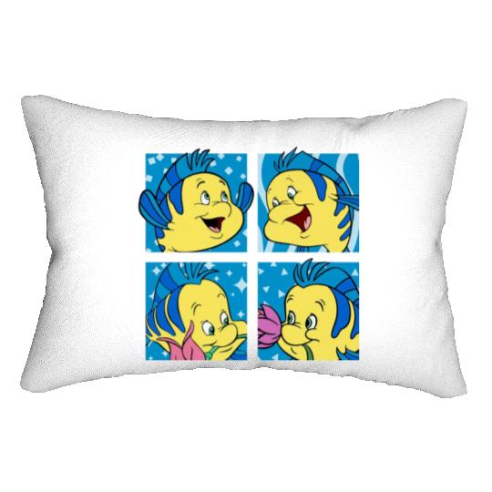 Cute Flounder Portrait Lumbar Pillows, Disney The Little Mermaid Lumbar Pillows