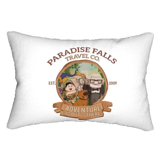 Paradise falls Travel & Co. Lumbar Pillows, Disney up Lumbar Pillows, Disney trip Lumbar Pillows, Disney matching Lumbar Pillows