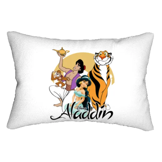 Retro Aladdin Squad Disney Lumbar Pillows, Aladdin Character Lumbar Pillows