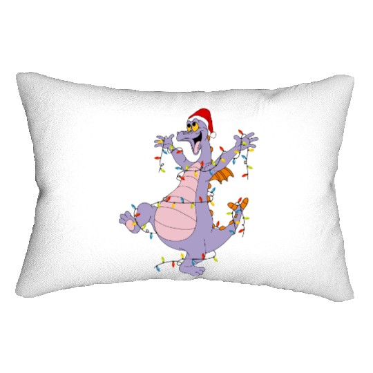 Disney Figment Christmas Lights Lumbar Pillows, Vintage Figment Epcot Center 90's Style Lumbar Pillows