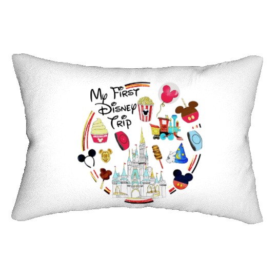 My First Disney Trip Lumbar Pillows, Disney Lumbar Pillows, Disney Trip Lumbar Pillows, Disney Vacation, Family Disney Lumbar Pillows, Disney World Lumbar Pillows