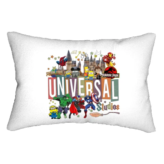 Disney Universal Studios Lumbar Pillows, Universal Studios 2024 Trip Lumbar Pillows, Universal Orlando Lumbar Pillows, Disneyworld Lumbar Pillows
