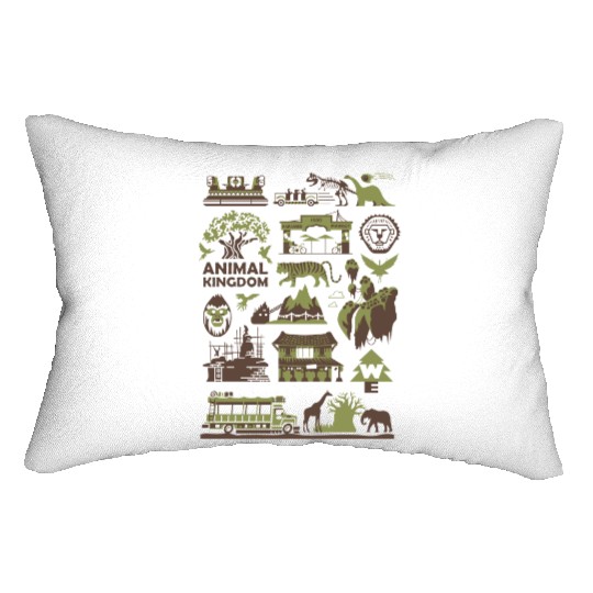 Animal Kingdom Retro Lumbar Pillows, Disney Animal Lumbar Pillows, Disney Wild Lumbar Pillows, Vintage Safari Mode Lumbar Pillows