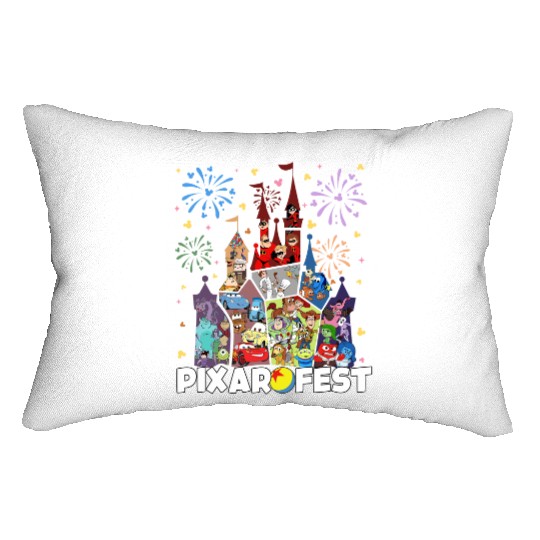 Disneyland Castle Pixar Fest Characters Lumbar Pillows, Inside Out Monster Inc Toy Story Lumbar Pillows