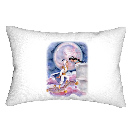 Disney Aladdin Lumbar Pillows, Cute Jasmine & Aladdin Flying Carpet