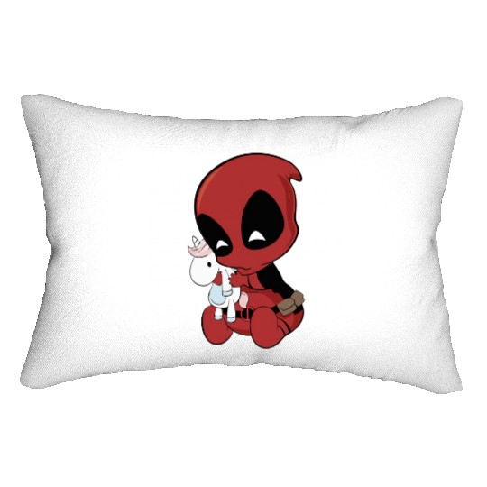 Deadpool With Unicorn Lumbar Pillows, Marvel Family Party Gift, Disneyland Family Unisex Adult Lumbar Pillows