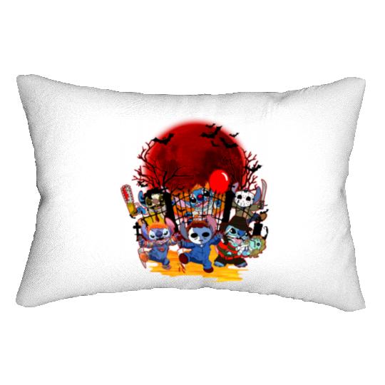 Horror Stitch Halloween  Color Lumbar Pillows, Halloween Lumbar Pillows Trick or Treat, Disney Horror Nights