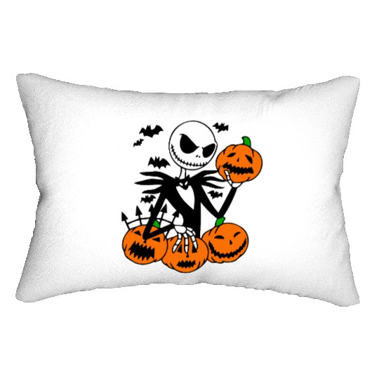 Jack Skellington Pumpkin Face Lumbar Pillows, Halloween Disney Lumbar Pillows